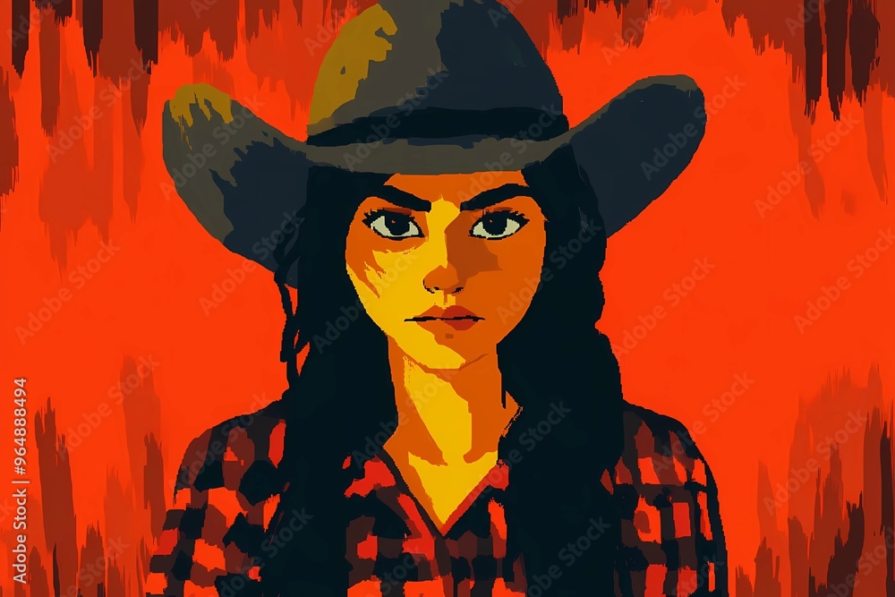 background image of a cowboy woman, western illustration style, western. background image of a cowboy woman, western illustration style, western.