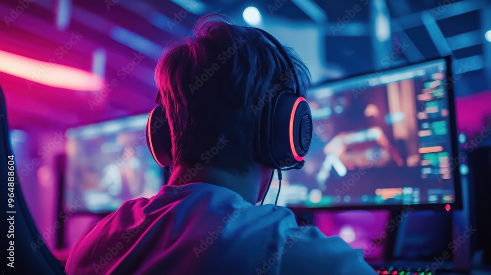 Esports athlete using AI analytics to enhance gaming performance Esports athlete using AI analytics to enhance gaming performance