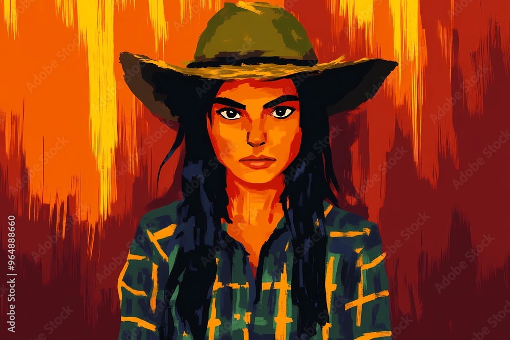 background image of a cowboy woman, western illustration style, western. background image of a cowboy woman, western illustration style, western.