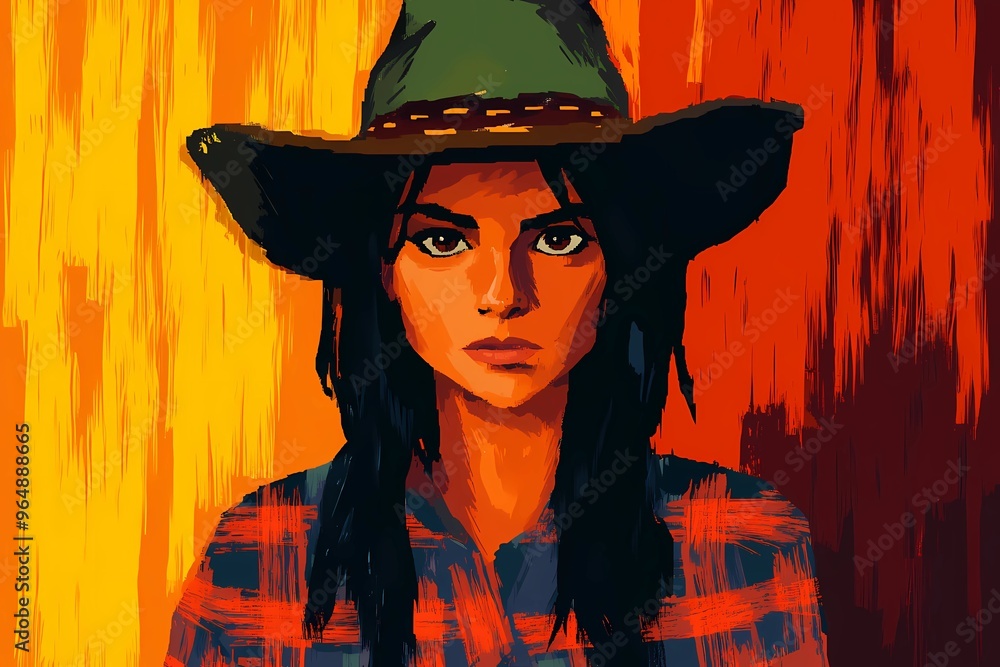 background image of a cowboy woman, western illustration style, western. background image of a cowboy woman, western illustration style, western.