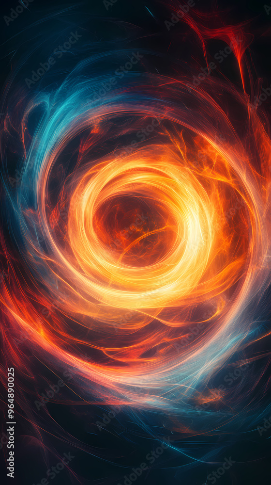 Blue and orange interweaving energy Blue and orange interweaving energy