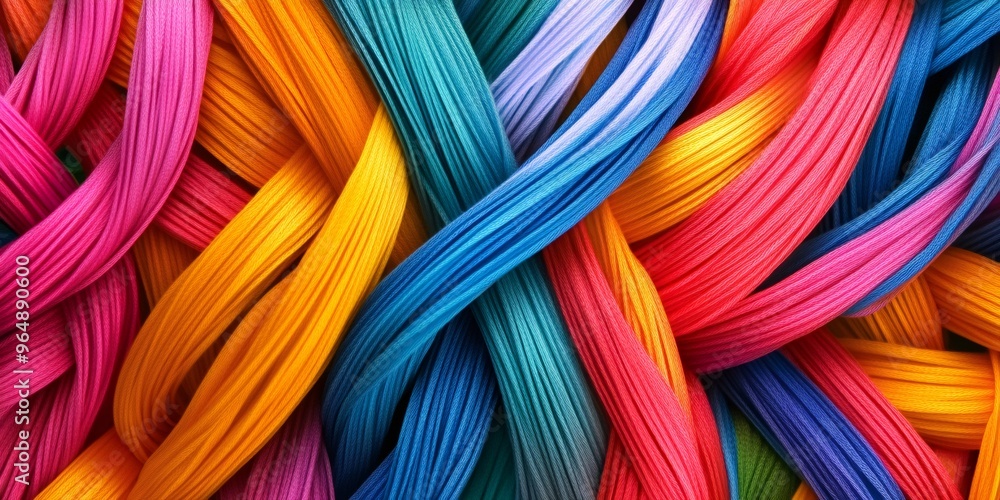 Abstract background with colorful intertwined strings. Abstract background with colorful intertwined strings.