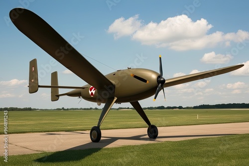 Elegant Vintage Stealth Drone: Rotary Wings for WWII Reconnaissance and Intelligence Missions photo