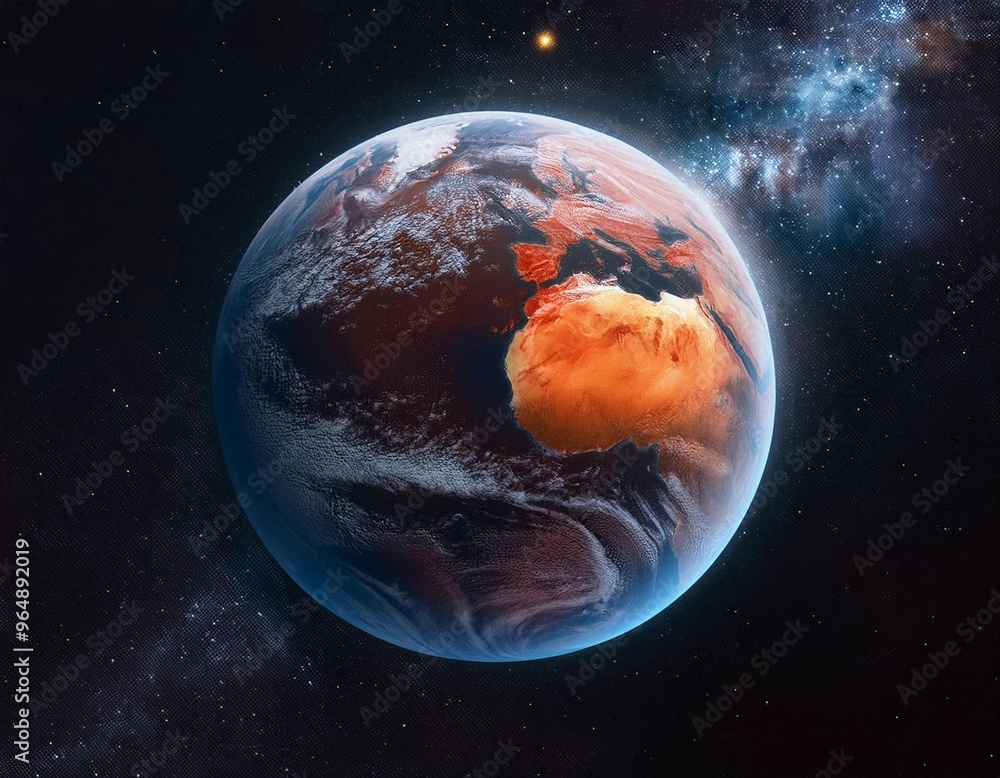 Fototapeta premium Planet and outer space featuring elements like planetary surfaces, celestial objects, and space visuals representing astronomy, space exploration, and cosmic phenomena.