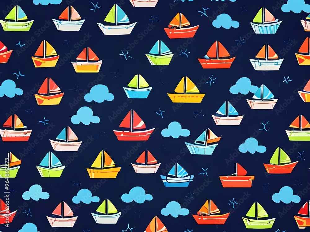Colorful Sailboats Pattern Colorful Sailboats Pattern