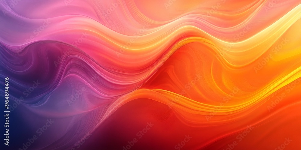 Abstract background with wavy, flowing lines of orange, yellow, red, and purple. Abstract background with wavy, flowing lines of orange, yellow, red, and purple.