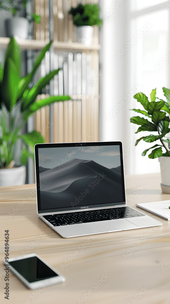 Fototapeta premium Modern Workspace: The Leap to Advanced Technology and Enhanced Productivity