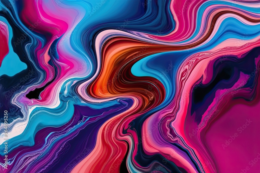 Obraz premium Dynamic Fluid Abstract Art with Detailed Blending and Depth Enhancement