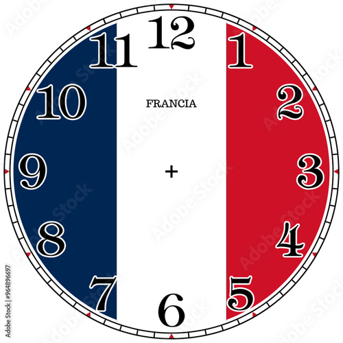 Plantilla Reloj Bandera de Francia