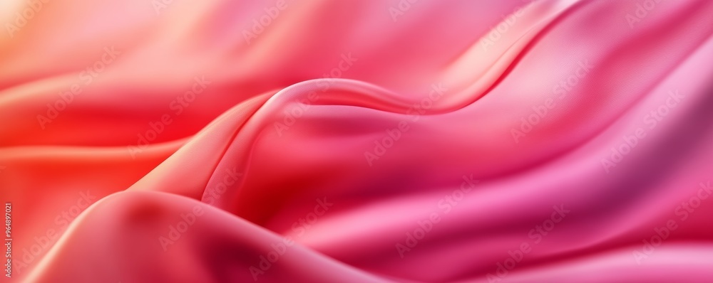 Obraz premium Soft pink and red flowing fabric, abstract and elegant texture. Fashion and textile art concept