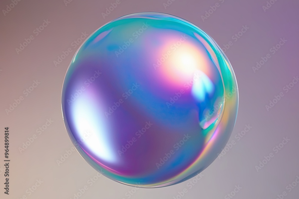 Holographic Liquid 3D Visualization of an Iridescent Bubble Form Holographic Liquid 3D Visualization of an Iridescent Bubble Form
