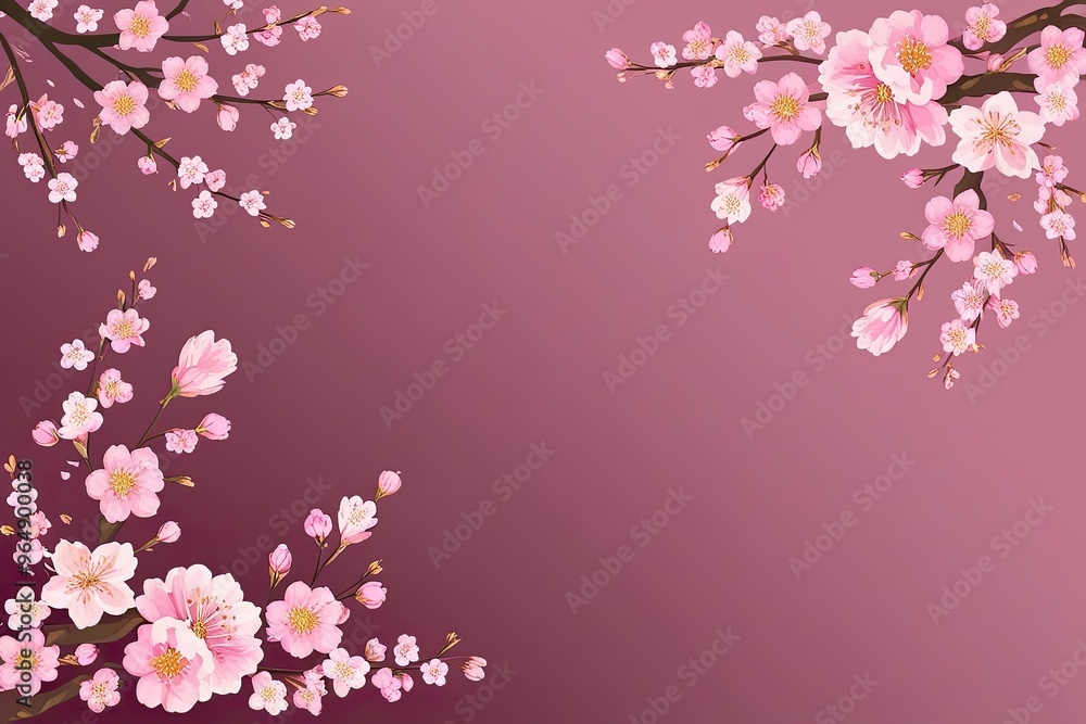 Cherry Blossom Dreams Decorative Floral Elements for Spring and Summer Backgrounds Cherry Blossom Dreams Decorative Floral Elements for Spring and Summer Backgrounds