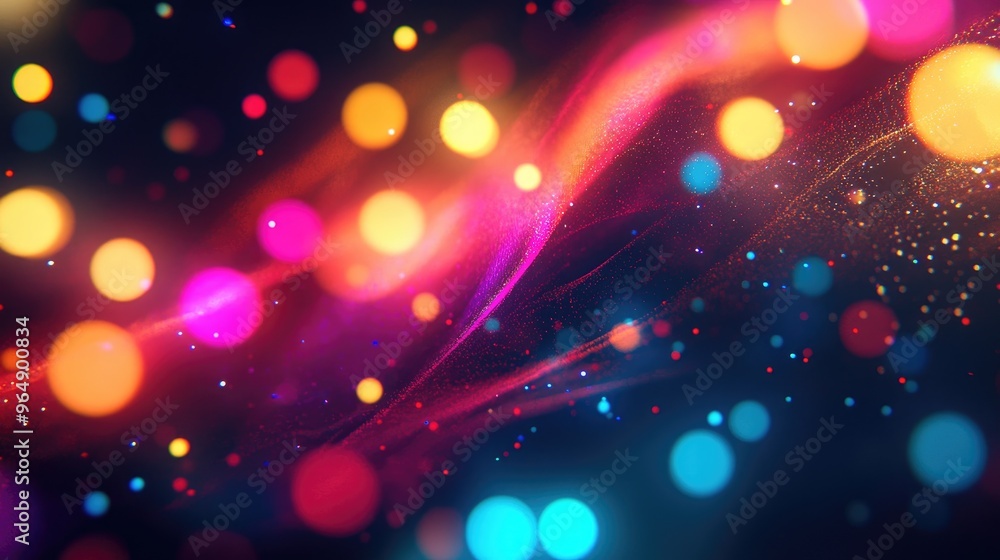Abstract blurry neon lights on a dark background, with vibrant colors evoking a dynamic futuristic microscopic photo Abstract blurry neon lights on a dark background, with vibrant colors evoking a dynamic futuristic microscopic photo