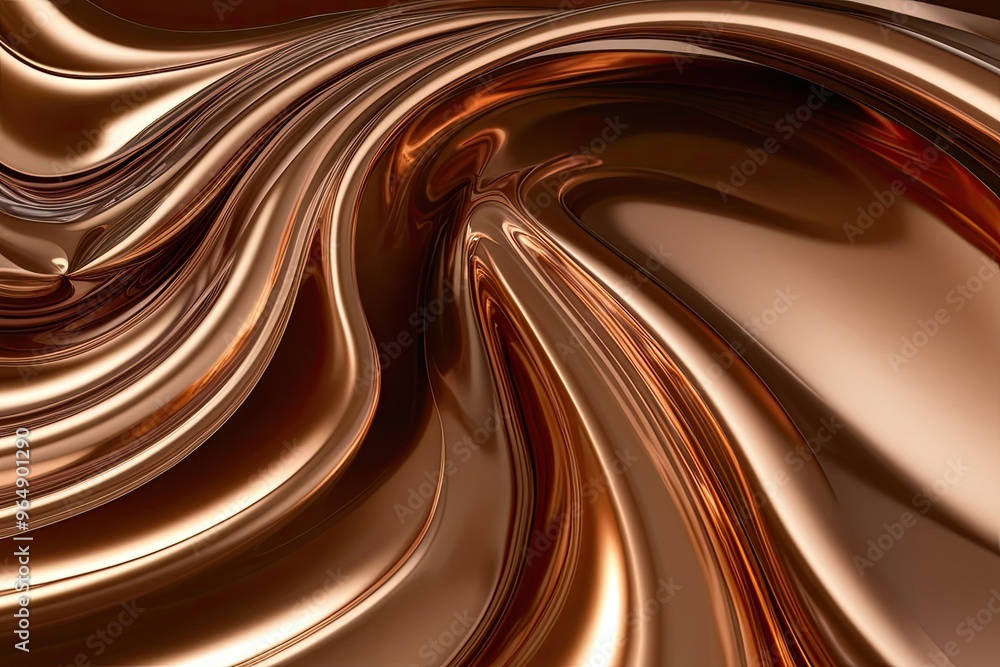 Mesmerizing 3D Surreal Fluid Wave Background with Abstract Metallic Bronze Shapes Mesmerizing 3D Surreal Fluid Wave Background with Abstract Metallic Bronze Shapes