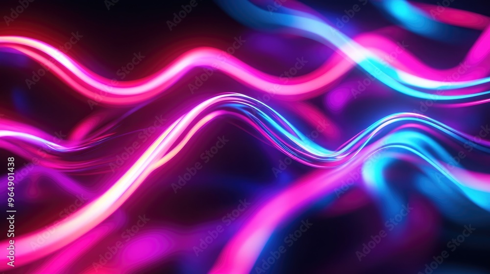 Blurry abstract neon lights on a dark backdrop, evoking a microscopic photo with vibrant, futuristic tones and dynamic motion Blurry abstract neon lights on a dark backdrop, evoking a microscopic photo with vibrant, futuristic tones and dynamic motion