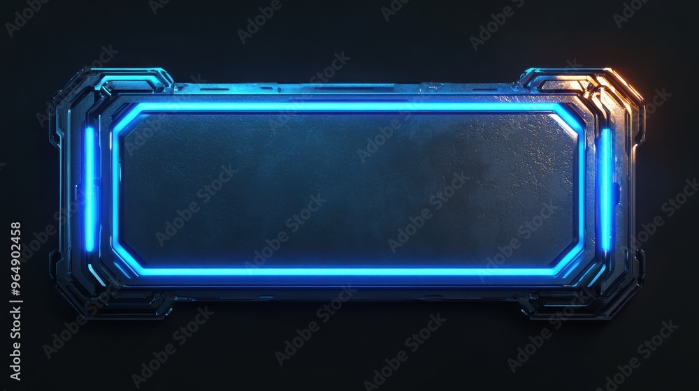 A blue square with a neon glow A blue square with a neon glow