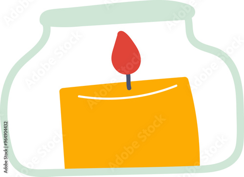 Burning Candle In Jar