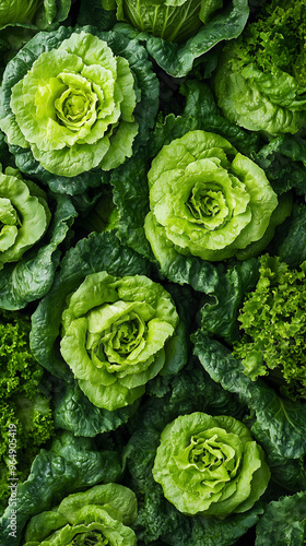 Fresh Green Lettuce Pattern - Vibrant Healthy Produce Background