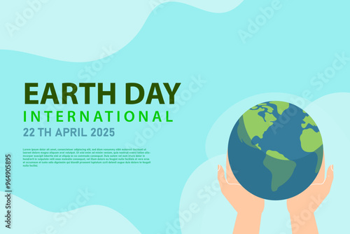 Earth day landing page with hands holding a globe