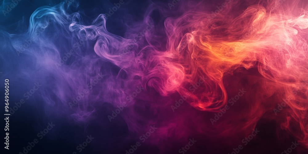 Abstract colorful smoke swirls on a dark background. Abstract colorful smoke swirls on a dark background.