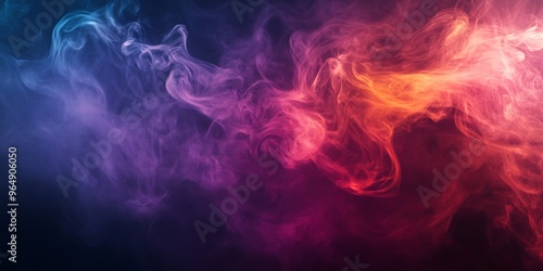 Abstract colorful smoke swirls on a dark background.