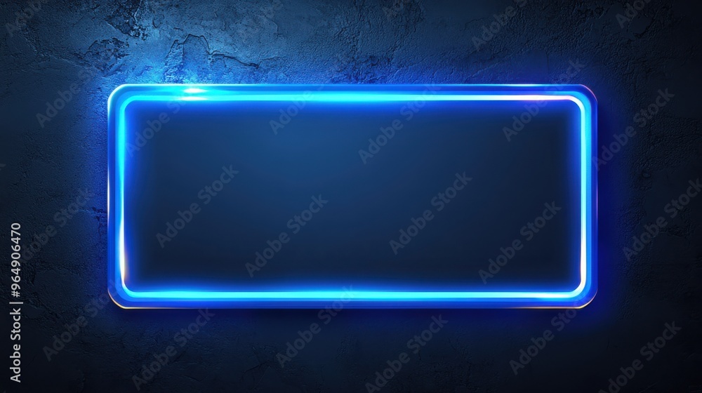 A blue square with a glowing light inside A blue square with a glowing light inside