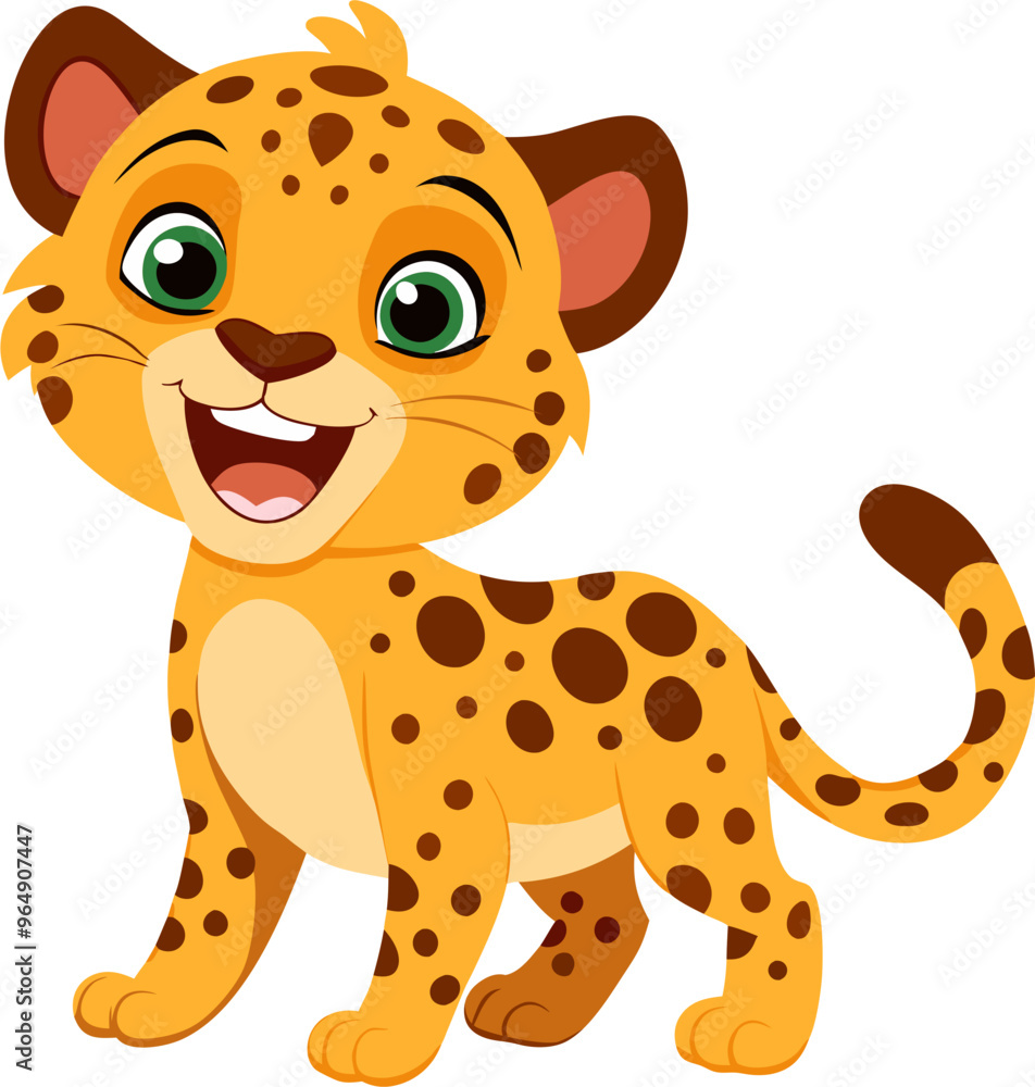Cute cartoon leopard, jaguar. Jungle animal illustration Cute cartoon leopard, jaguar. Jungle animal illustration