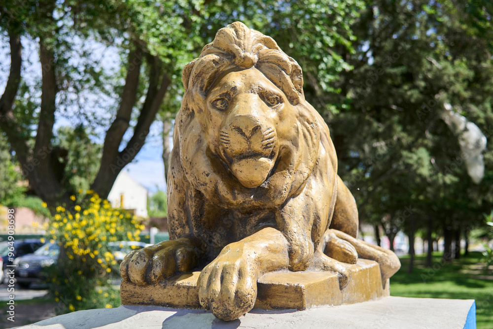 Monument of the city Lions Club, sculpture in Neuquen, Argentina Monument of the city Lions Club, sculpture in Neuquen, Argentina
