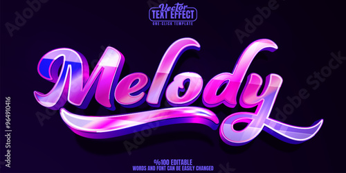 Music editable text effect, customizable sound and melody 3d font style