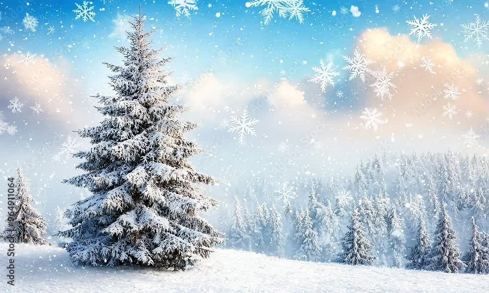 Christmas tree with snow Christmas tree with snow