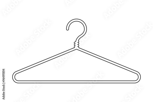 Wire coat hanger or clothes hanger icon outline vector