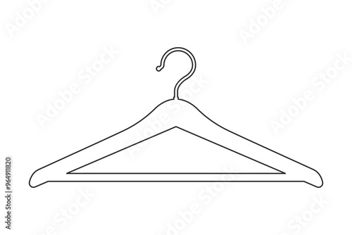 Wooden coat hanger or clothes hanger icon vector outline