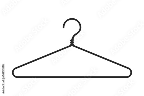 Wire coat hanger or clothes hanger icon vector