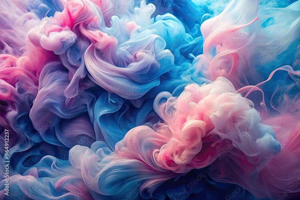 Soft, blended pink and blue watercolor hues swirl together in an abstract, dreamy pattern, evoking a sense of calmness and serenity in a creative design element. Soft, blended pink and blue watercolor hues swirl together in an abstract, dreamy pattern, evoking a sense of calmness and serenity in a creative design element.