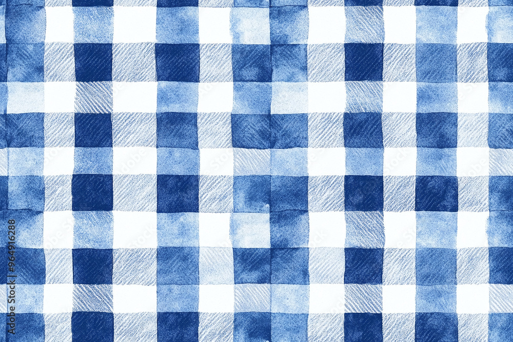seamless wallpaper pattern of country-style gingham checks in blue and white, popular in 90s kitchens and dining rooms seamless wallpaper pattern of country-style gingham checks in blue and white, popular in 90s kitchens and dining rooms