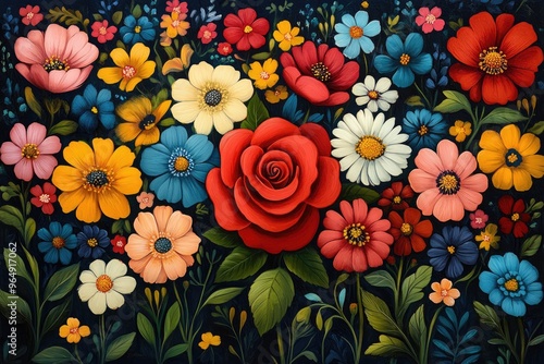 Vibrant Floral Tapestry