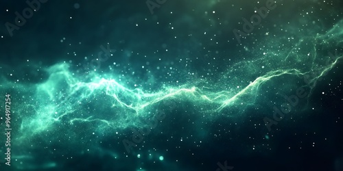 Wallpaper Mural Abstract green nebula with glowing particles. Torontodigital.ca