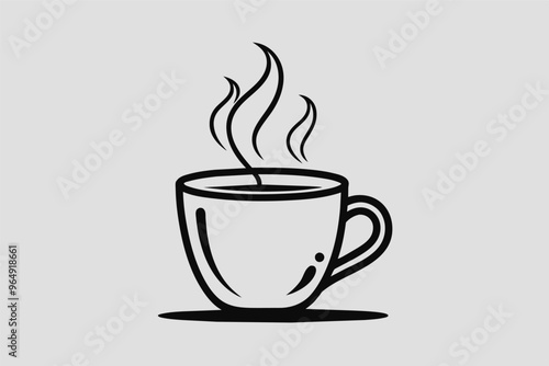 A steaming cup of coffee placed on a saucer, exuding warmth and inviting comfort in a cozy setting perfect for relaxation