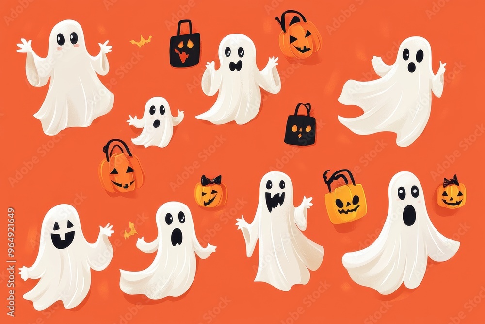 Halloween Ghosts and Jack-o'-Lantern Trick-or-Treat Bags Halloween Ghosts and Jack-o'-Lantern Trick-or-Treat Bags