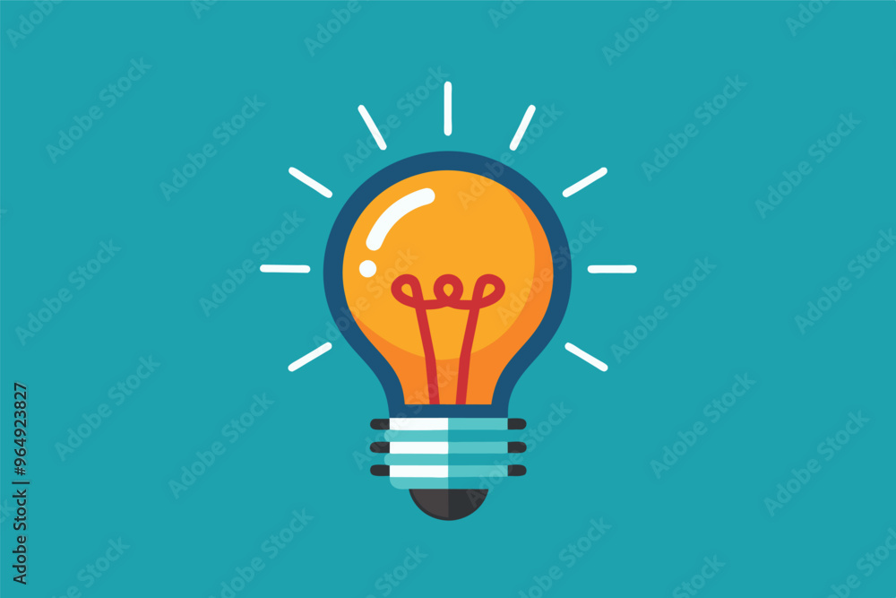 A brightly lit light bulb with a blue background symbolizes innovation, creativity, and fresh ideas in a minimalist design A brightly lit light bulb with a blue background symbolizes innovation, creativity, and fresh ideas in a minimalist design