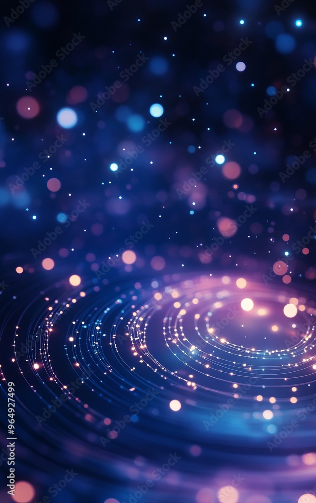 Obraz premium A mesmerizing abstract background featuring swirling lights and bokeh effects in vibrant colors for creative designs.