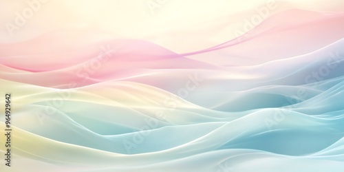 Abstract pastel wave background with pink, yellow and blue color.