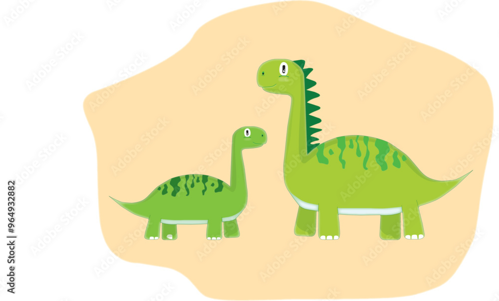 Naklejka premium Dinosaur mom an dson