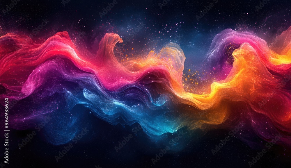 Abstract Colorful Swirls of Smoke in Space Abstract Colorful Swirls of Smoke in Space