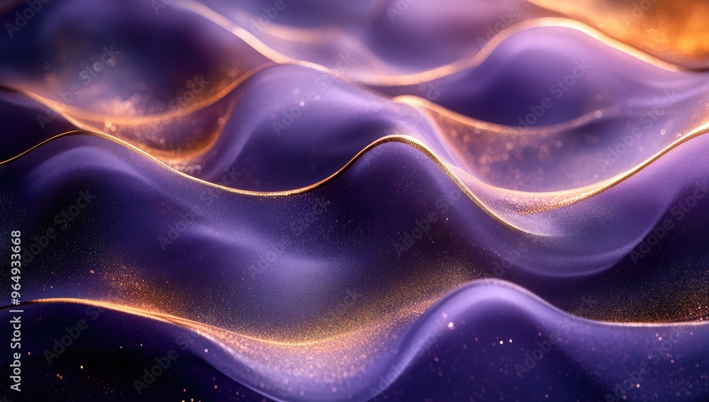 Abstract Purple and Gold Waves Abstract Purple and Gold Waves