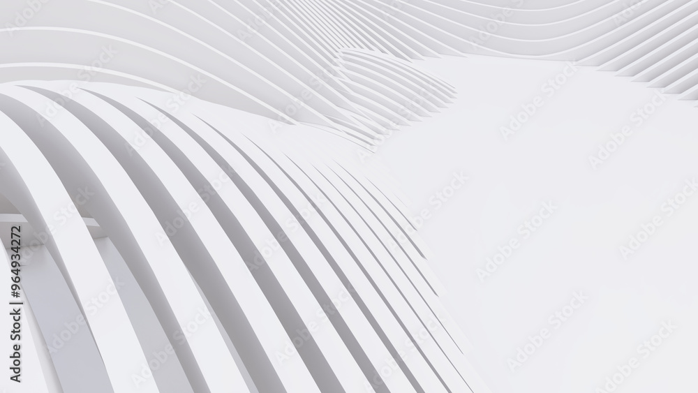 Abstract Curved Shapes. White Circular Background. Abstract Curved Shapes. White Circular Background.