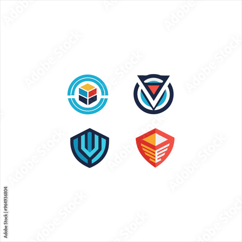 Free Download Minimalist Flat Design Logo: Simple, Clean, and Modern Logo Design with Geometric Shapes and Bold Colors