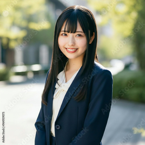 Cute Japanese woman in her 20s, smiling