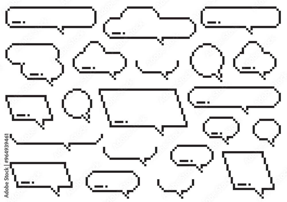 Obraz premium ドット絵のふきだしセット