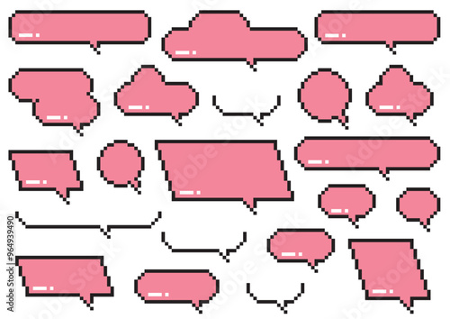Obraz na płótnie ドット絵のふきだしセット